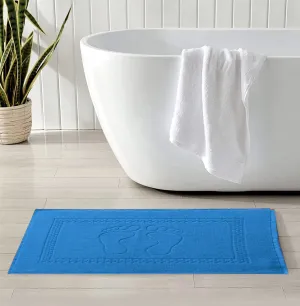 2Pcs 100% Cotton Bath Mat-Patrol Blue(Foot Print)