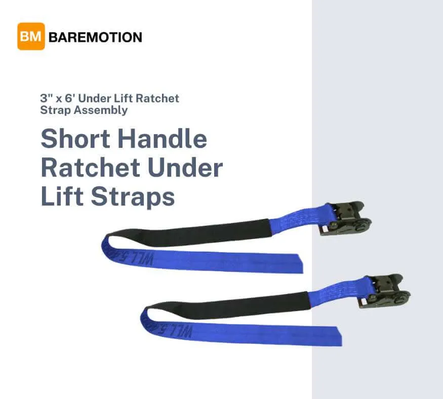 3" Under Reach Tie Down Straps BLUE - Sold in Pair