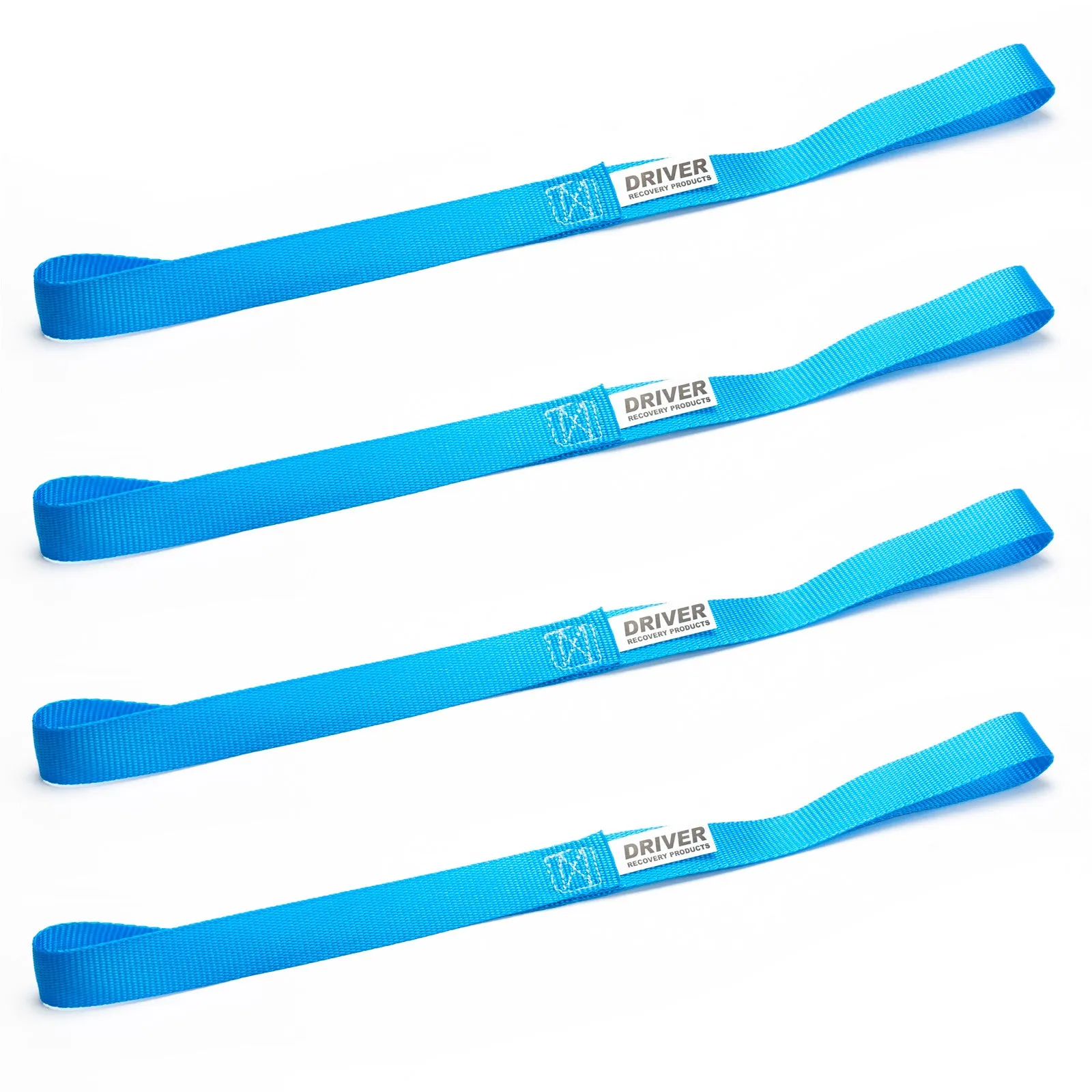 4 Pack 18" Soft Loop Tie-Down Straps, Ratchet Hook Extension in Blue