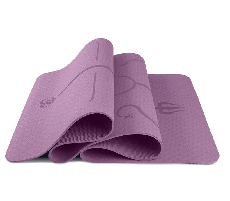 72"x 24" Thickness 6mm Eco Friendly TPE Yoga Mat with Carrying Strap