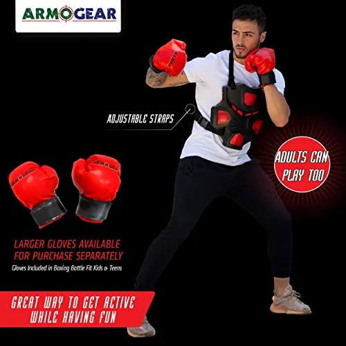 ArmoGear Electronic Boxing Toy 3 Play Modes 2 Pairs Gloves Toy for Teens 8 Red