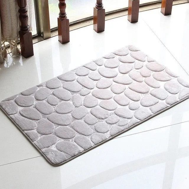 Bathroom Carpet Super Comfortable Doormat Kitchen Bathroom Toilet WC Mat Non-Slip Flannel Bath Mat 4 Colors Drop Shipping