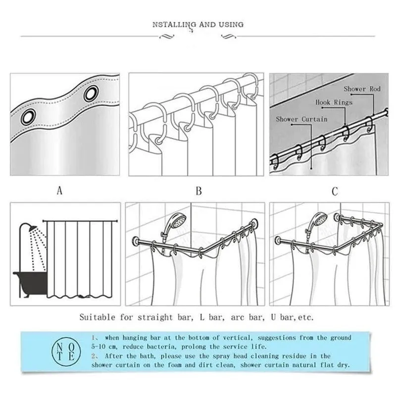 Bathroom Shower Curtain Set Toilet Seat Bath Mats and Rugs Non-slip Carpet Toilet Covers Waterproof Bath Curtain with 12 Hooks Home Decor Bathroom mask