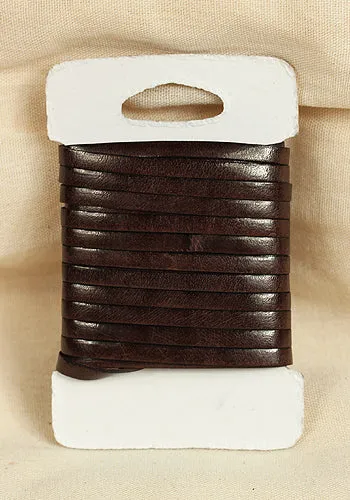 Bossed Braided Strap Full-Grain Leather 5m Dark Brown