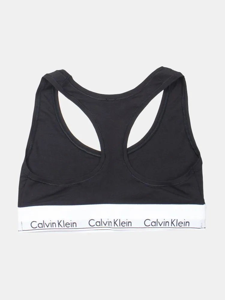 Calvin Klein Modern Cotton Bralette - Black / White