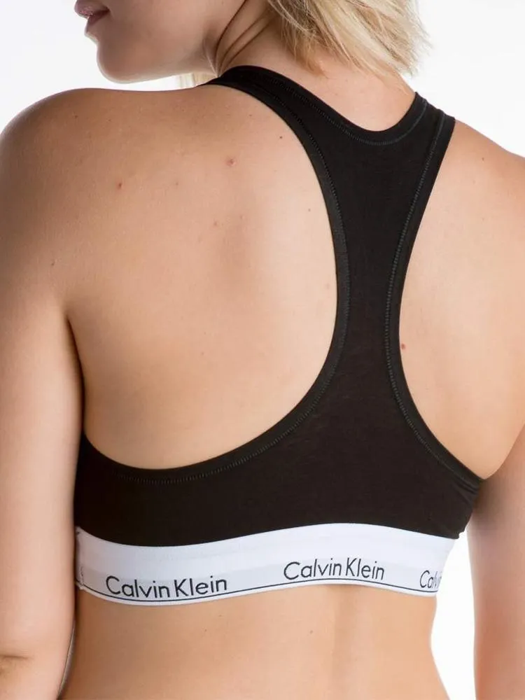 Calvin Klein Modern Cotton Bralette - Black / White