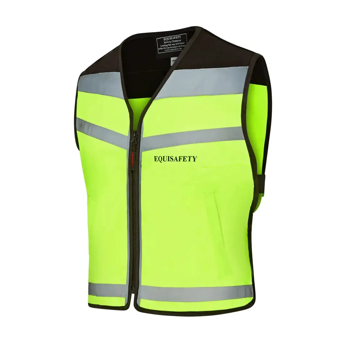 Equisafety Reflective Hi Vis Waistcoat Yellow - HORSE IN TRAINING