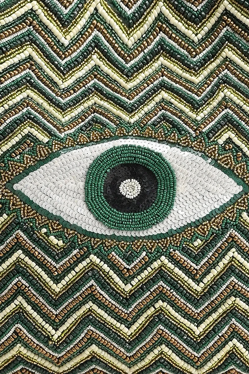 Evergreen Evil Eye Tote