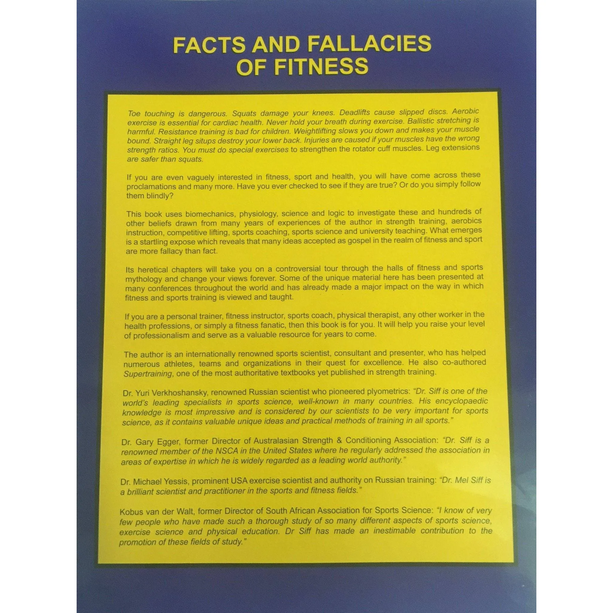 Facts and Fallacies of Fitness