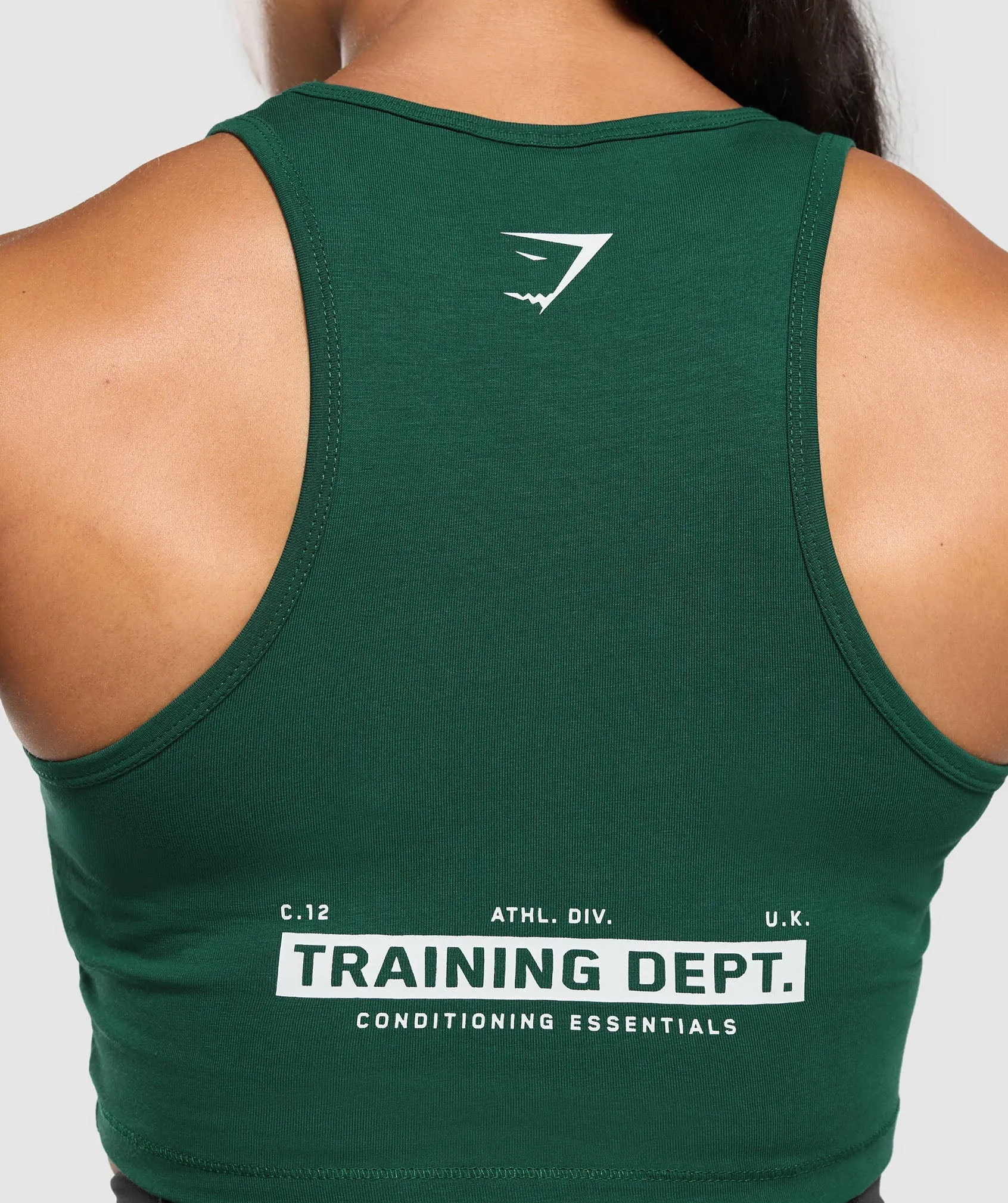 Gymshark Training Department Graphic Cropped Tank - Conditioning Green