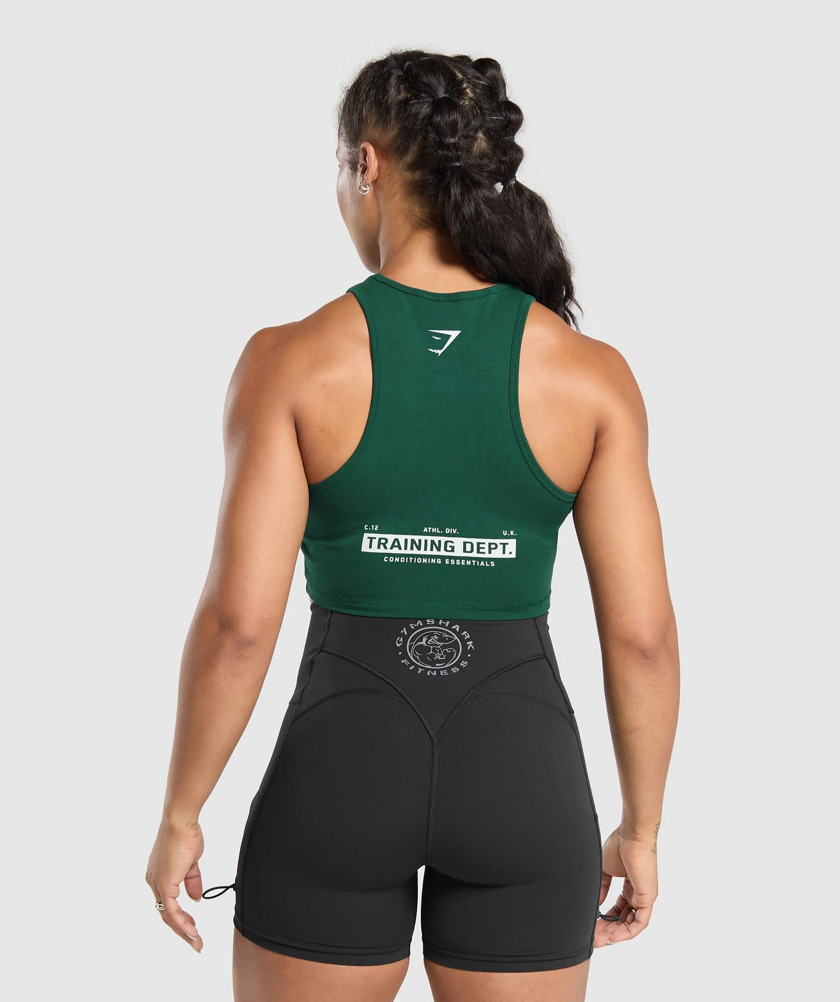 Gymshark Training Department Graphic Cropped Tank - Conditioning Green