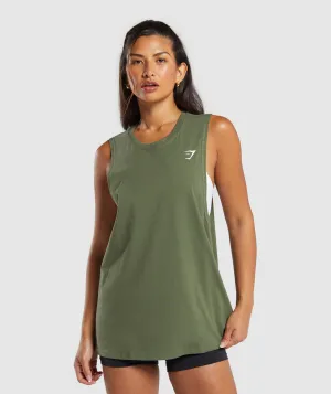 Gymshark Training Drop Arm Tank - Core Olive