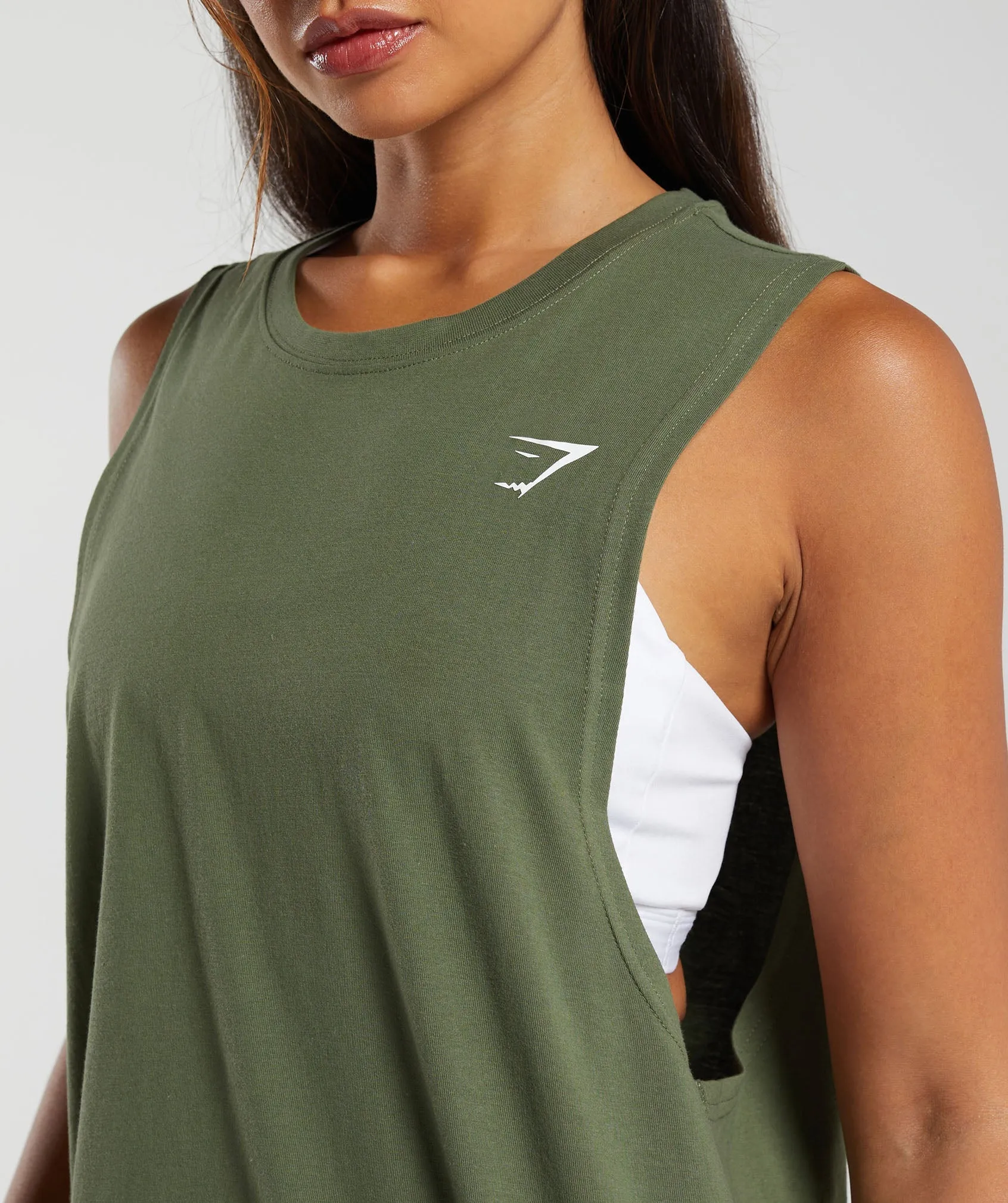 Gymshark Training Drop Arm Tank - Core Olive