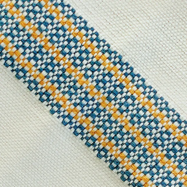 Hand Woven Placemat - Blue and Yellow