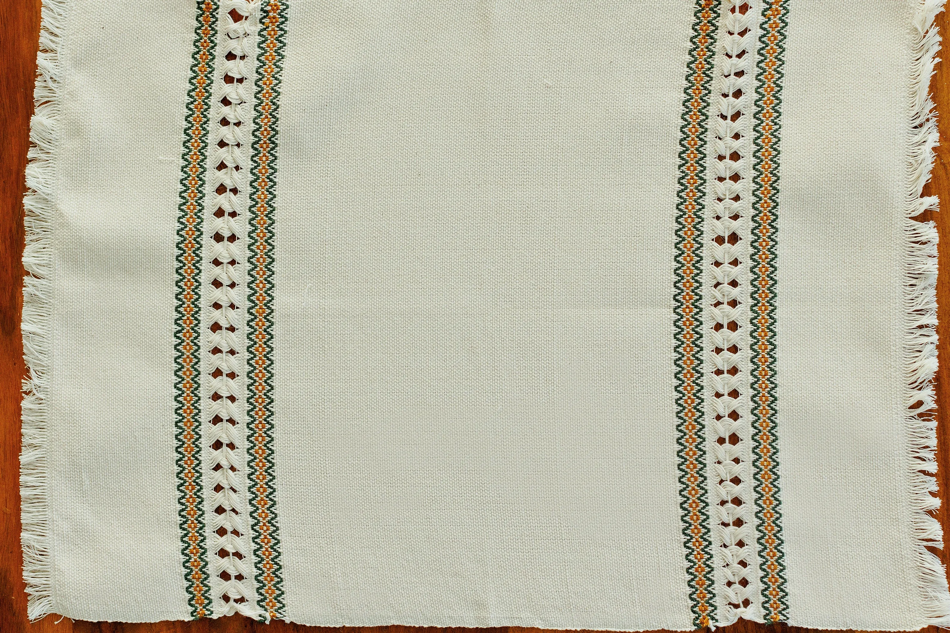 Hand Woven Placemat - Olive and Mustard