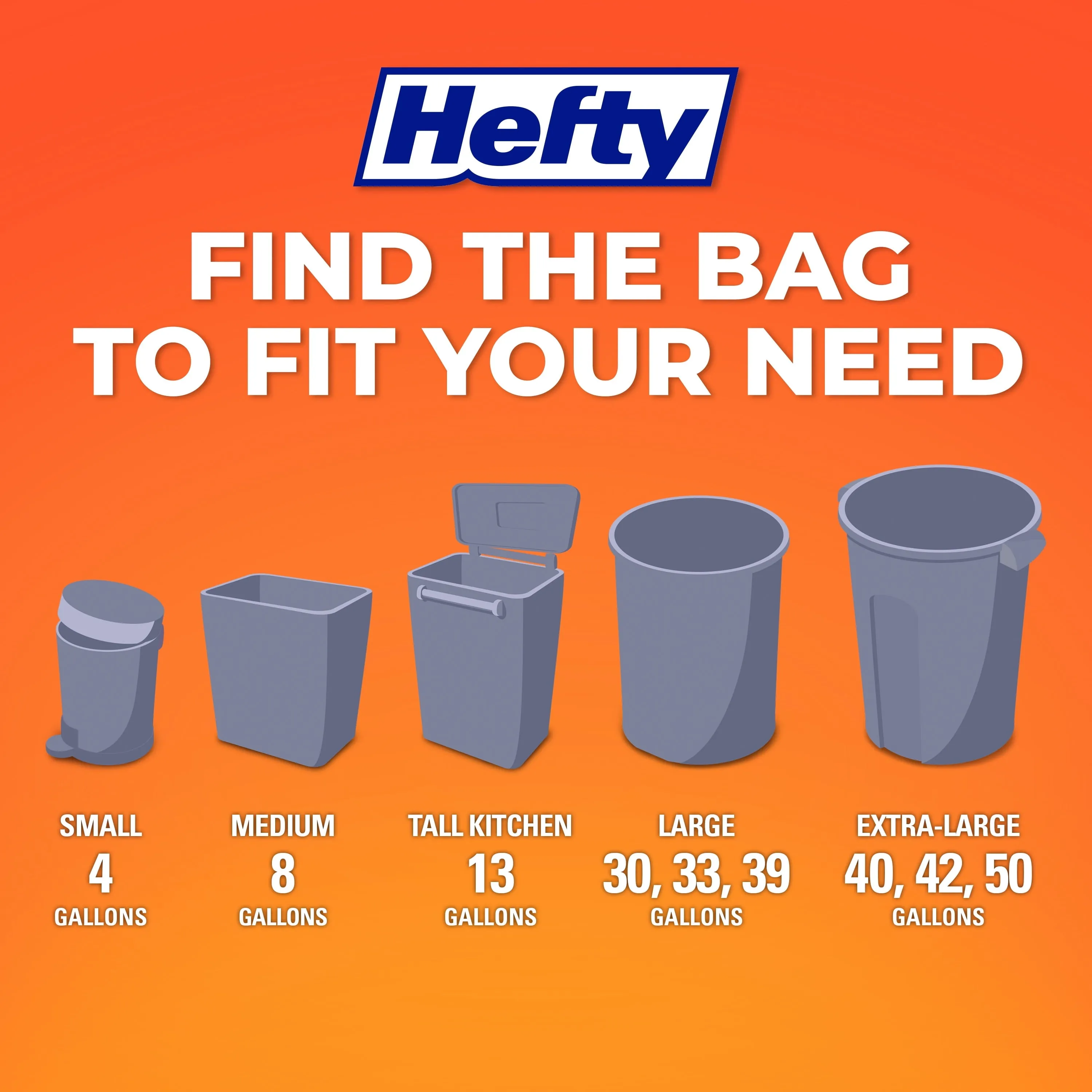 Hefty Medium Garbage Bags, Drawstring, Fabuloso Scent, 8 Gallon, 20 Count