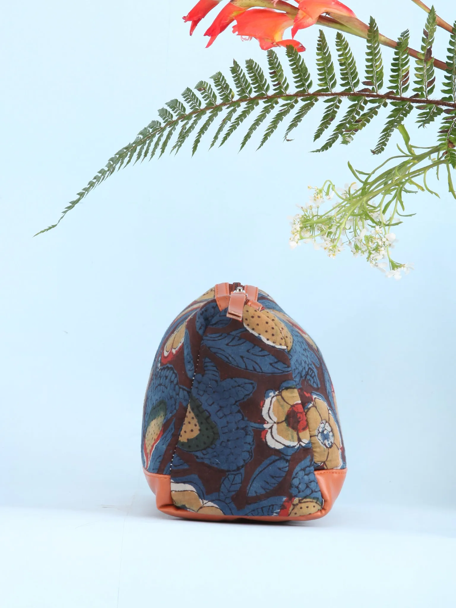 Indigo Mustard Hand Block Printed Utility Bag - B1612