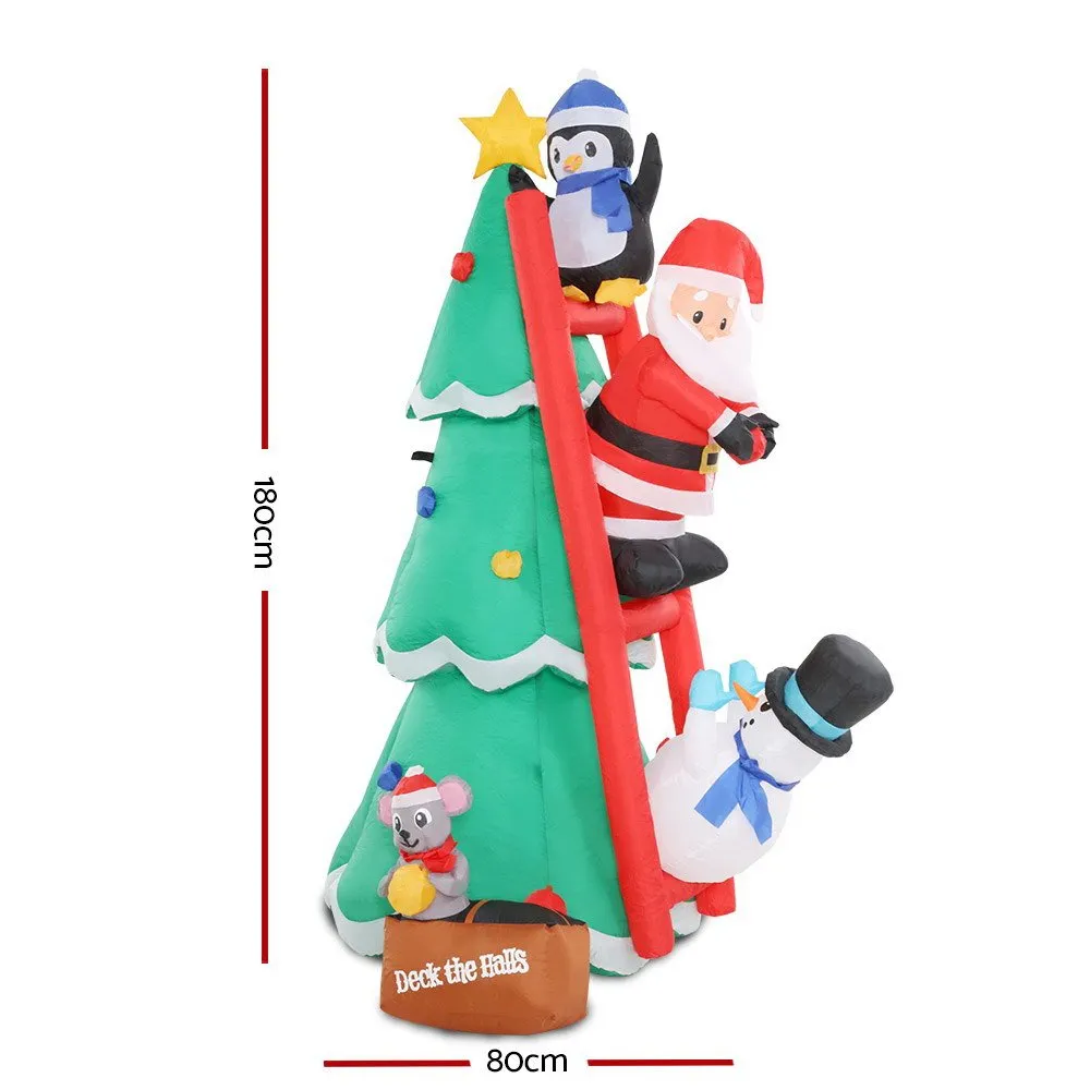 Inflatable Christmas Tree Santa 1.8M Decorations Outdoor LED Light