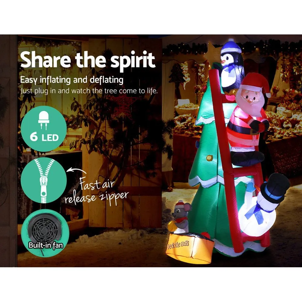 Inflatable Christmas Tree Santa 1.8M Decorations Outdoor LED Light