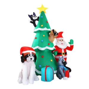 Jingle Jollys 3M Inflatable Christmas Tree Santa Lights Outdoor Decorations