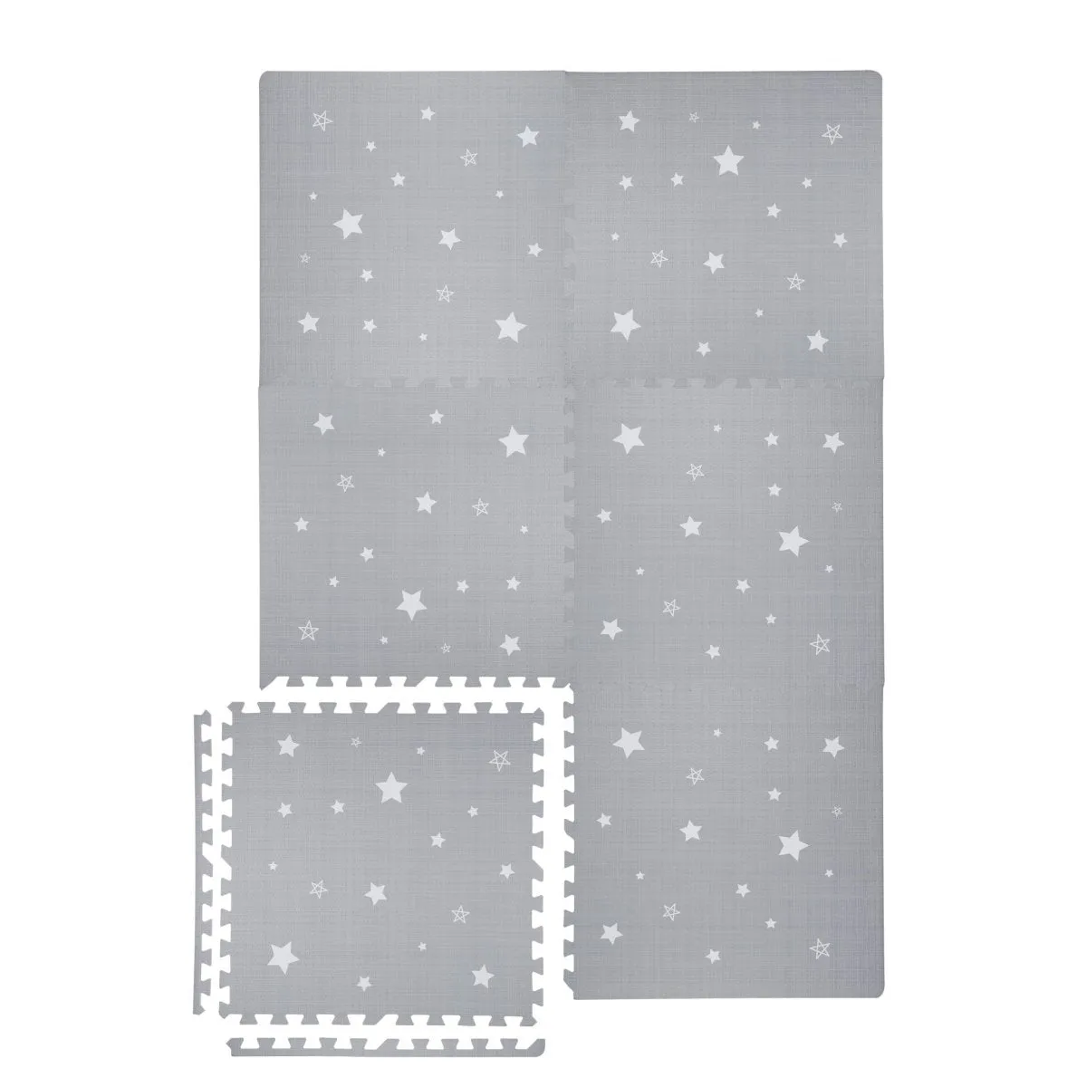 Kind and Me Dreamy White Stars Set in Grey Playmat (Set of 6)