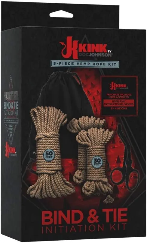 Kink Bind And Tie Initiation 5 Piece Hemp Rope Kit