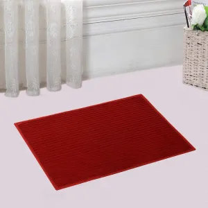 Kuber Industries Microfiber Anti Slip Bath Mat 14"x21"(Red)-CTKTC28484