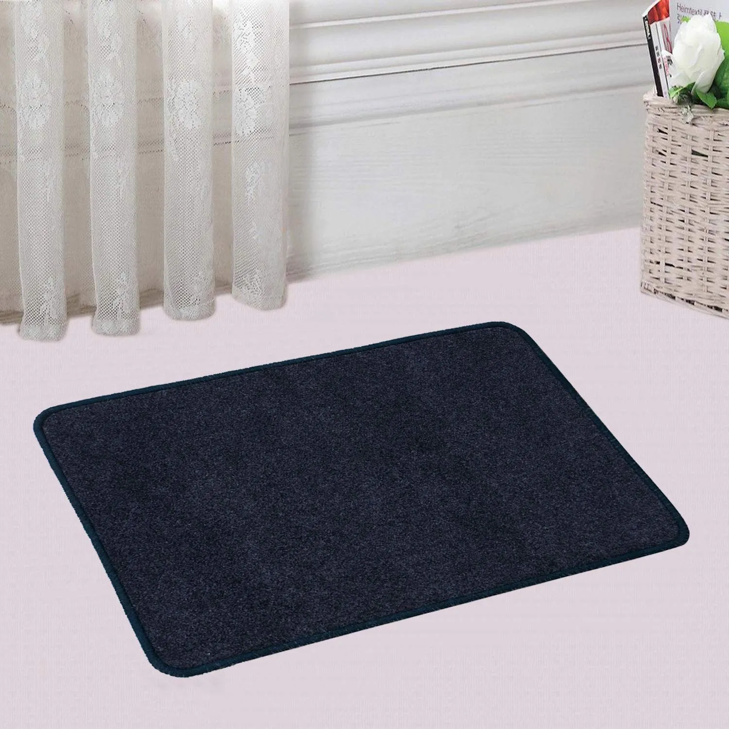 Kuber Industries Microfiber Anti Slip Bath Mat 22"x14", Grey - CTKTC039913