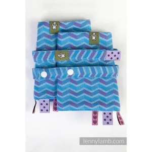 Lenny Lamb - Suck Pads and Reach Strap Set - Zig Zag Turquoise & Pink