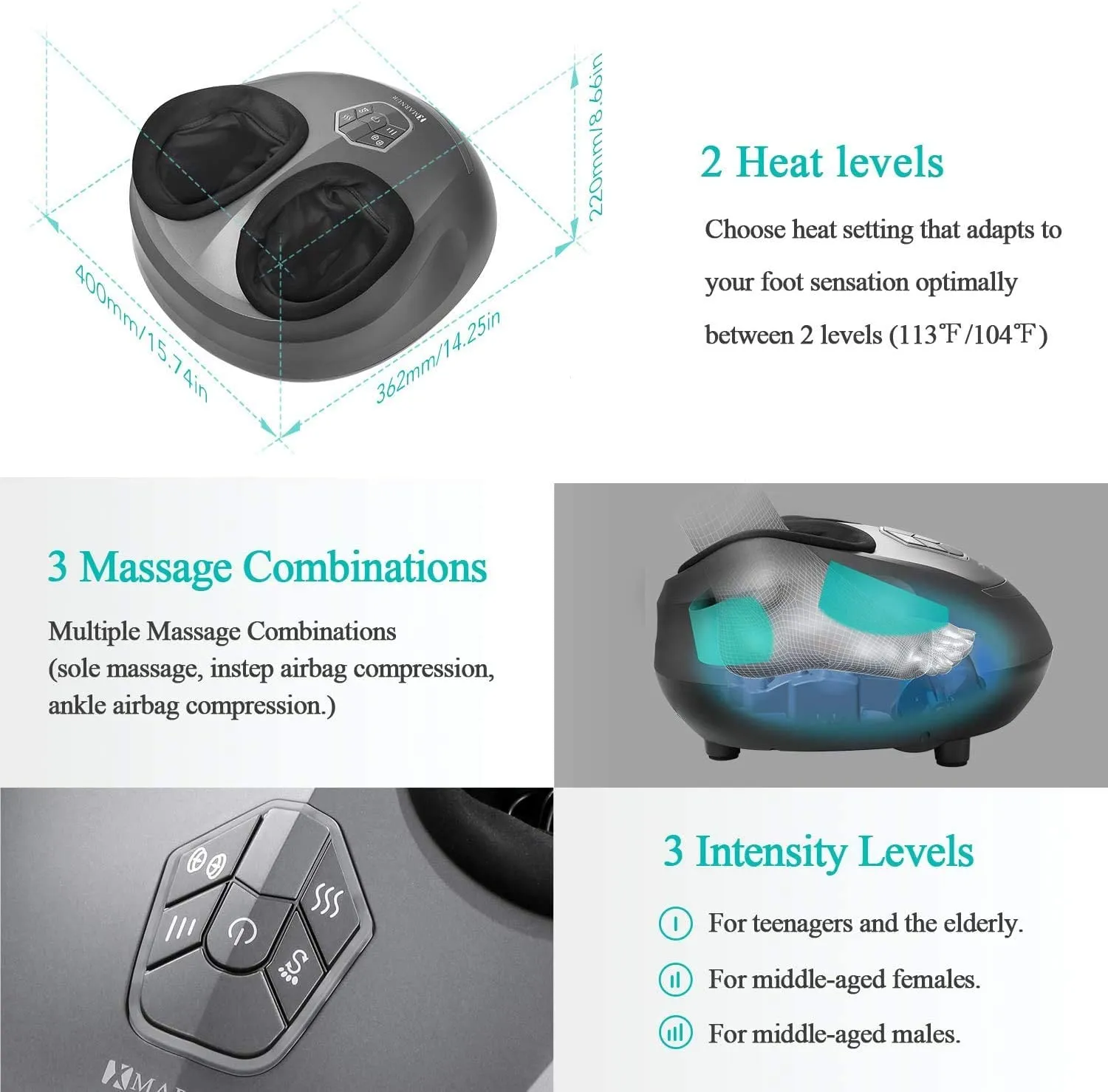 MARNUR Foot Massager With Heat and Airbag Massage