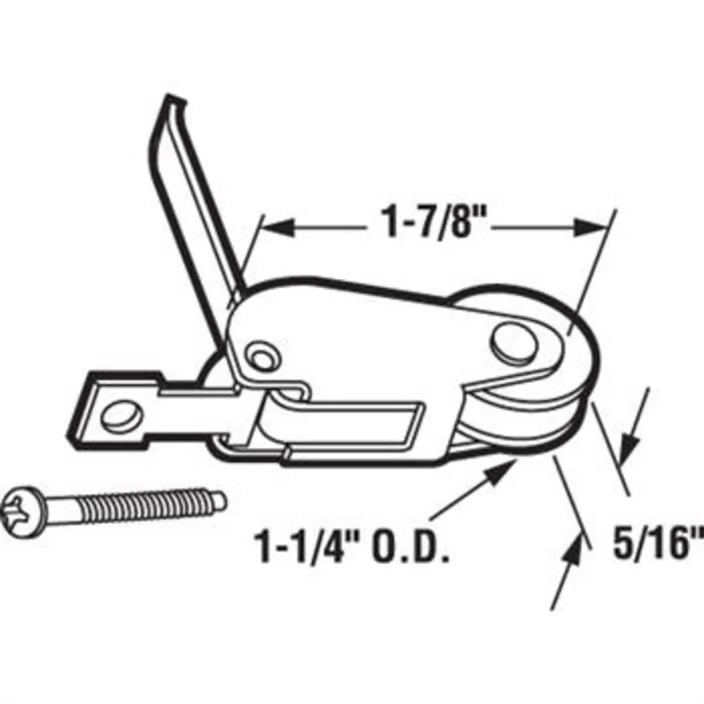 Patio Screen Door 1-1/4" Nylon Spring Tension Roller