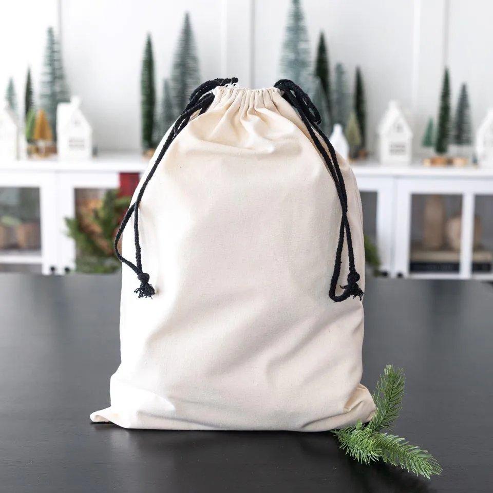 Personalized Christmas Cotton Santa Bags