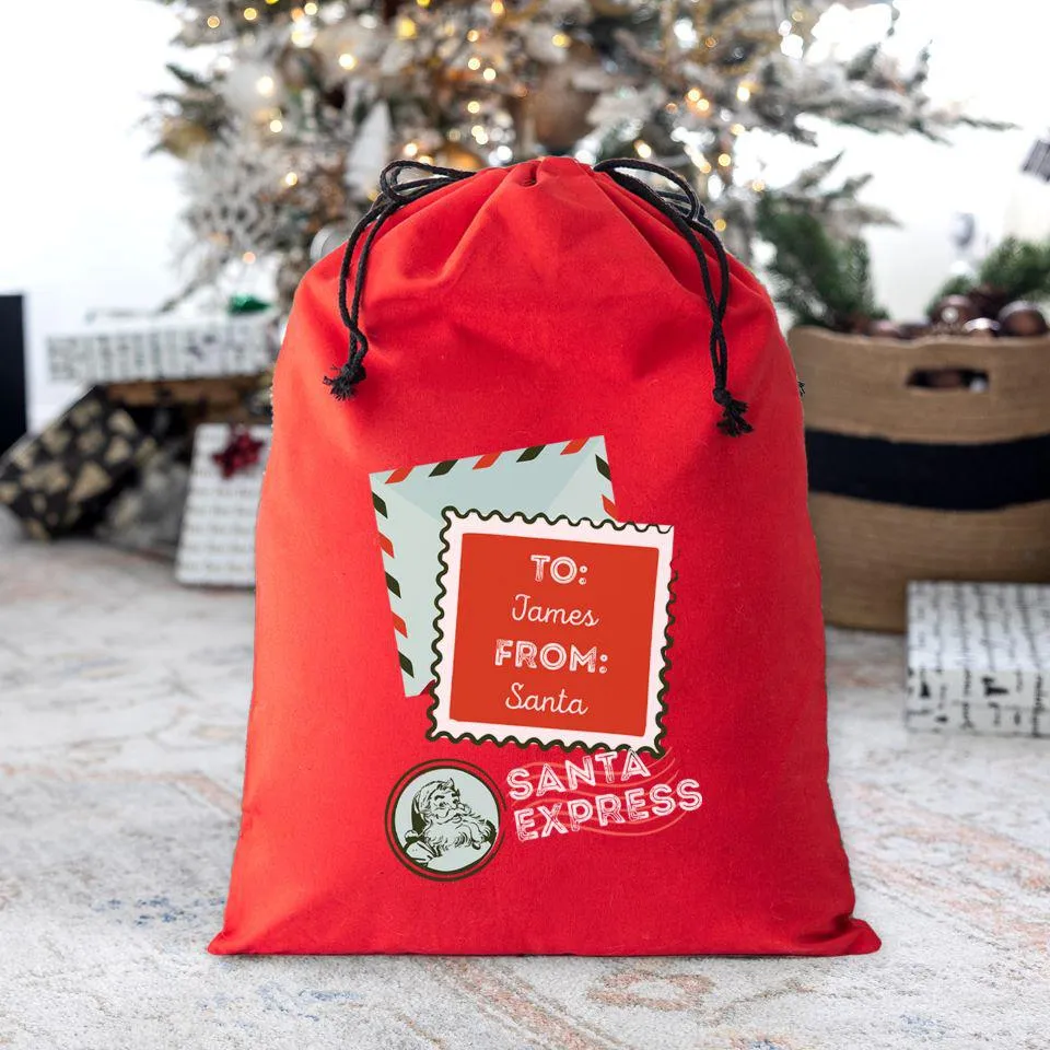 Personalized Christmas Cotton Santa Bags