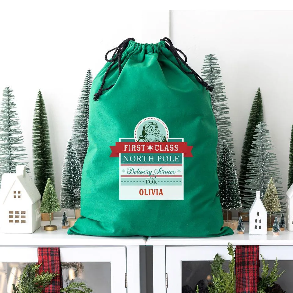 Personalized Christmas Cotton Santa Bags