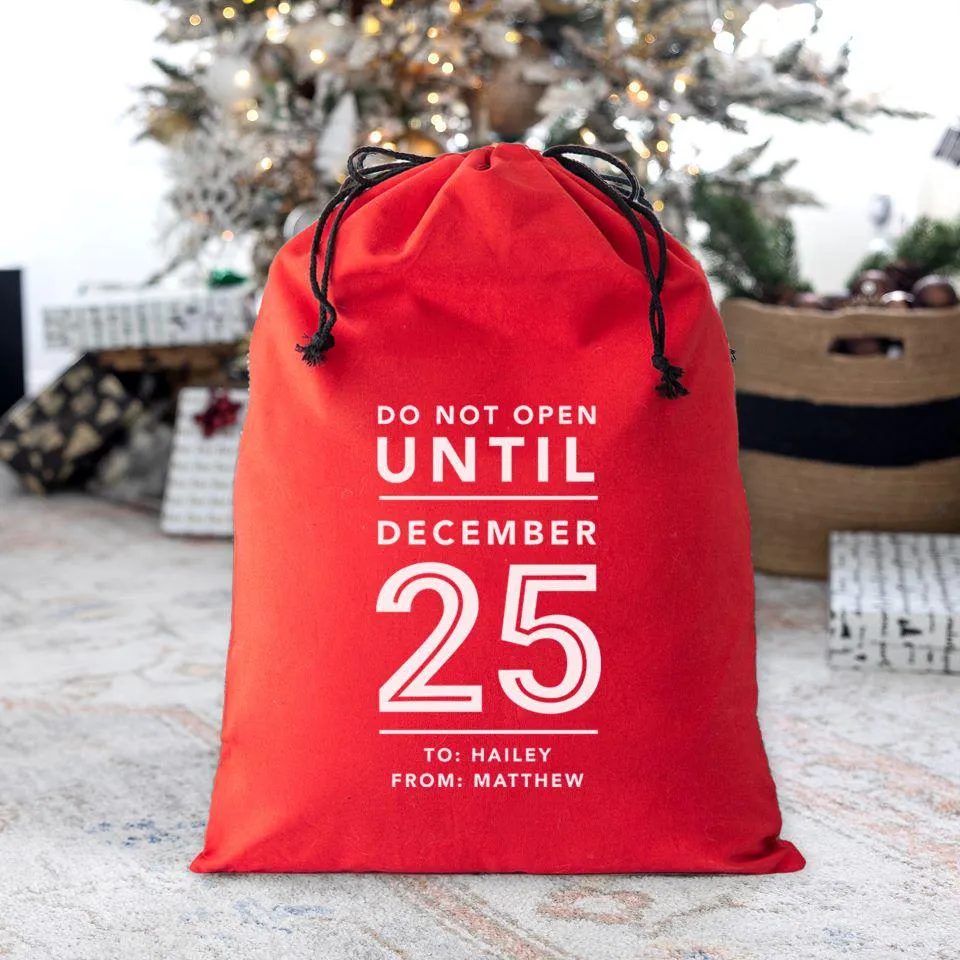 Personalized Christmas Cotton Santa Bags