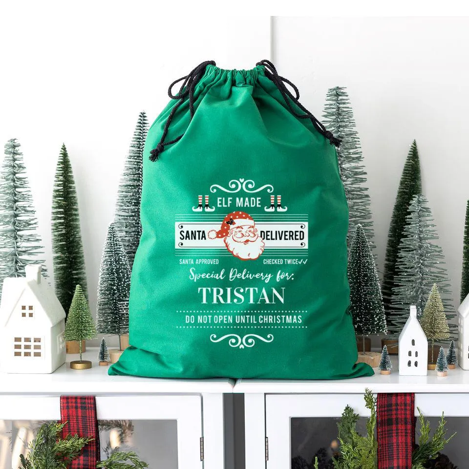 Personalized Christmas Cotton Santa Bags