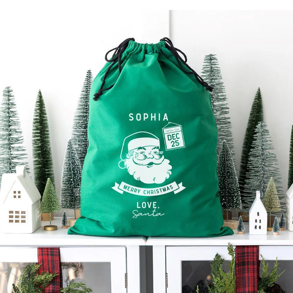 Personalized Christmas Cotton Santa Bags