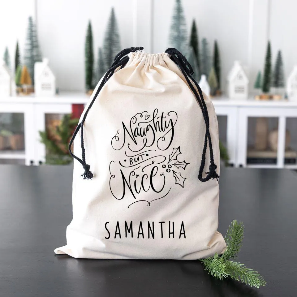 Personalized Christmas Cotton Santa Bags