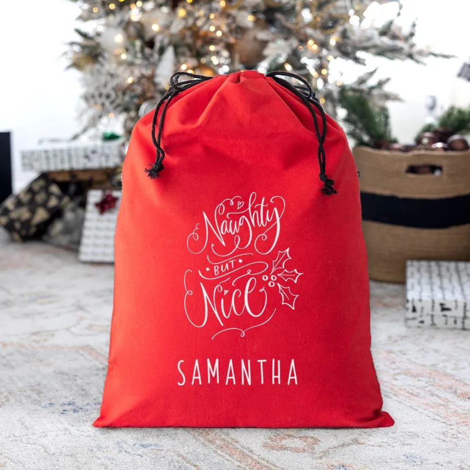 Personalized Christmas Cotton Santa Bags