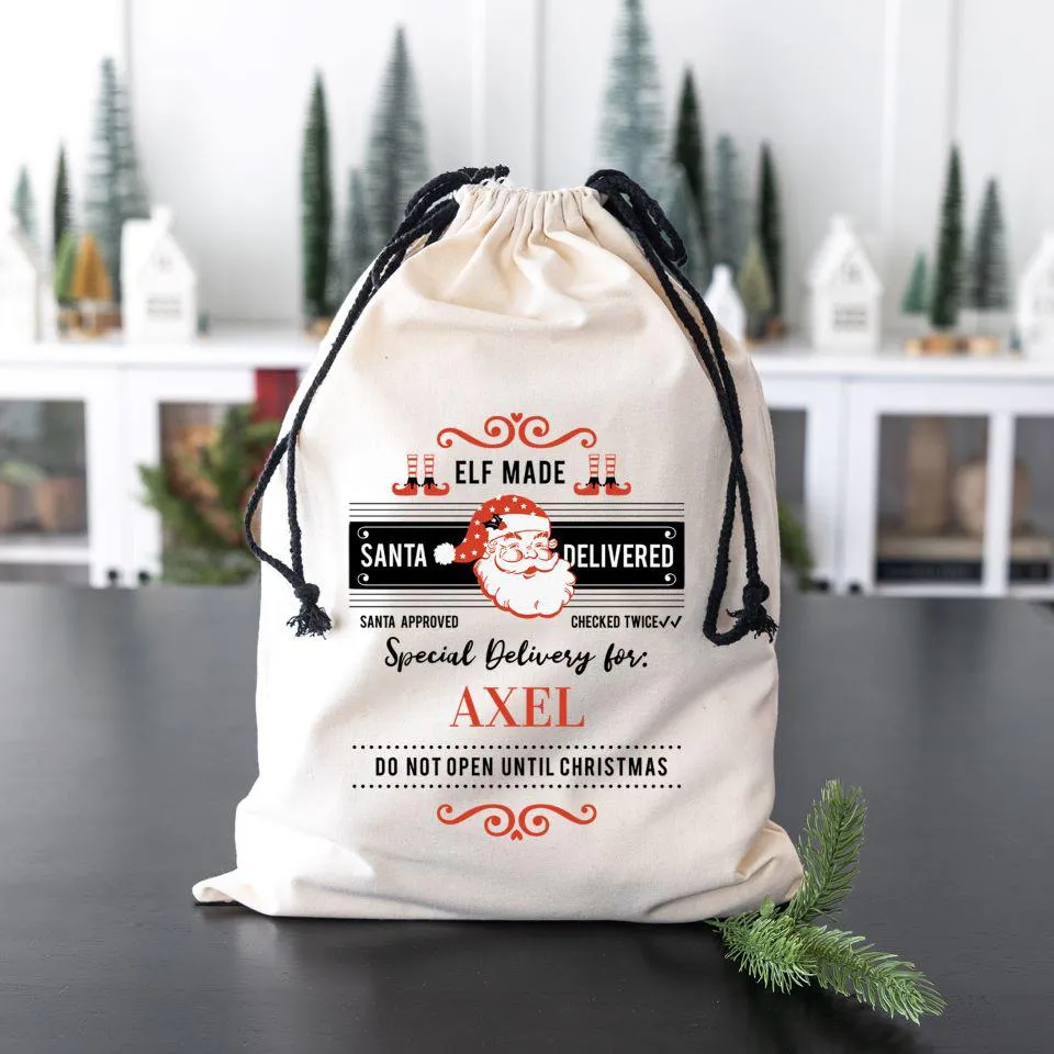 Personalized Christmas Cotton Santa Bags