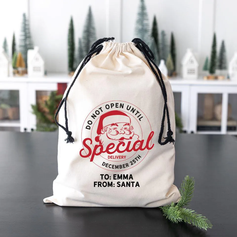 Personalized Christmas Cotton Santa Bags