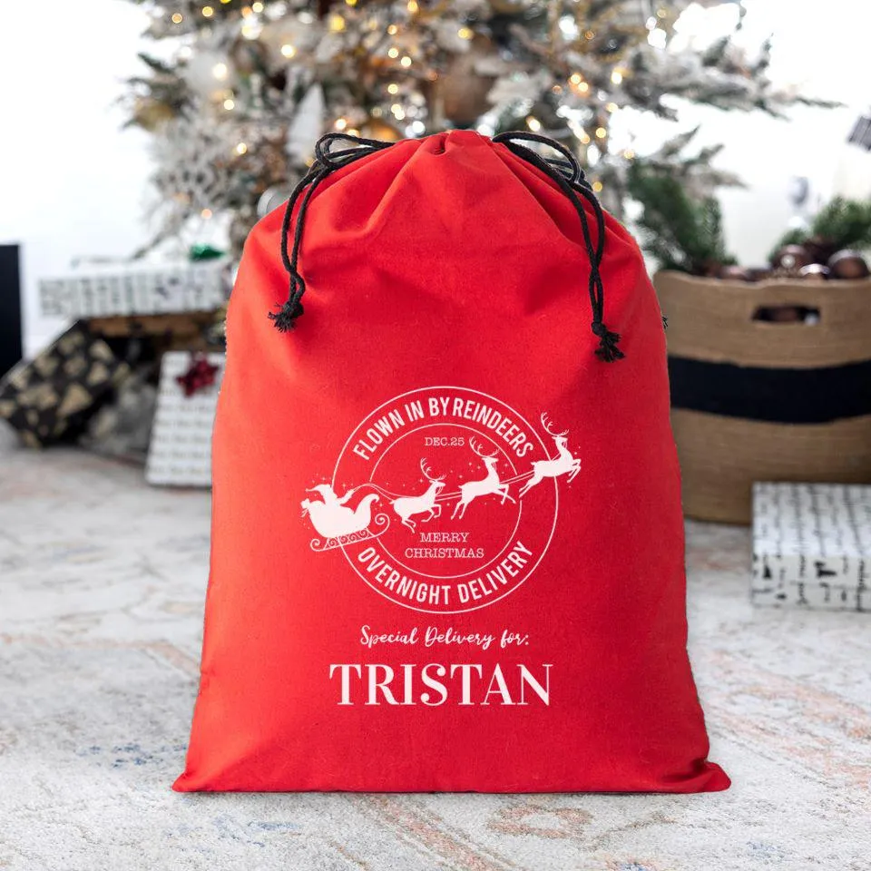 Personalized Christmas Cotton Santa Bags