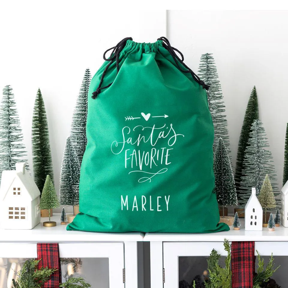 Personalized Christmas Cotton Santa Bags