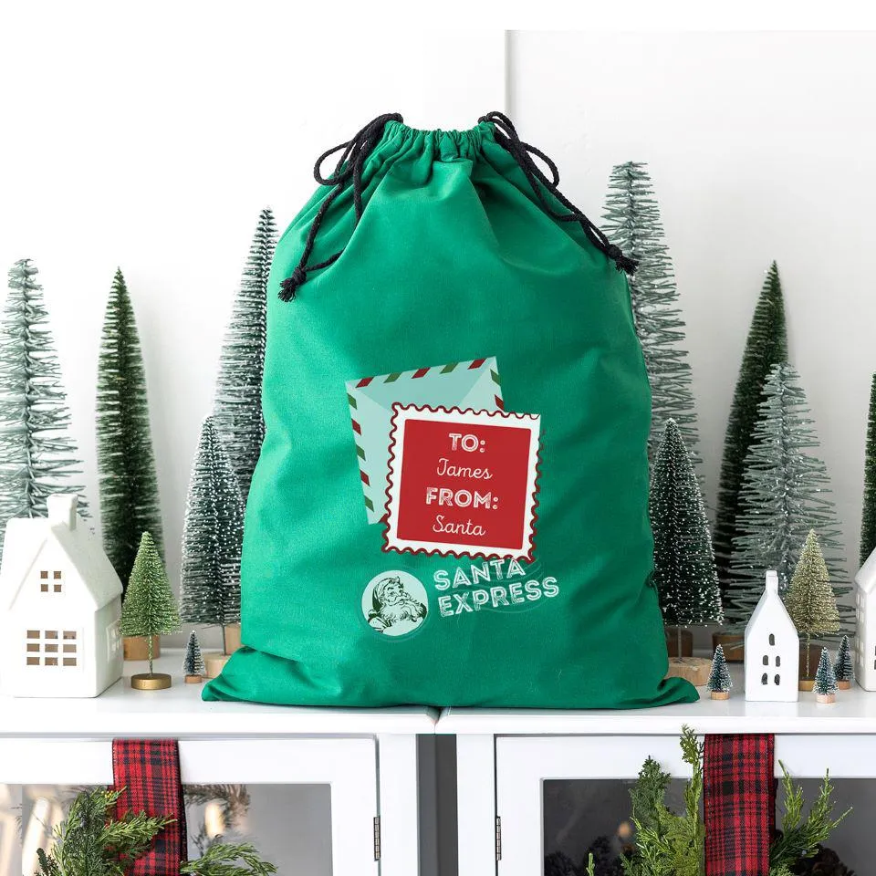 Personalized Christmas Cotton Santa Bags