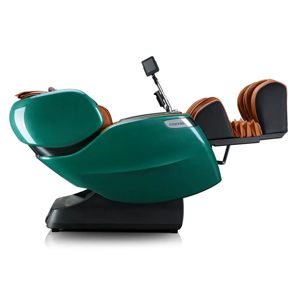 Qi™ XE Pro Massage Chair in Emerald Green and Cappuccino