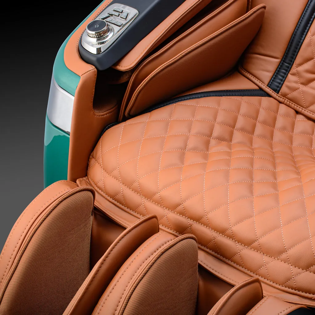 Qi™ XE Pro Massage Chair in Emerald Green and Cappuccino