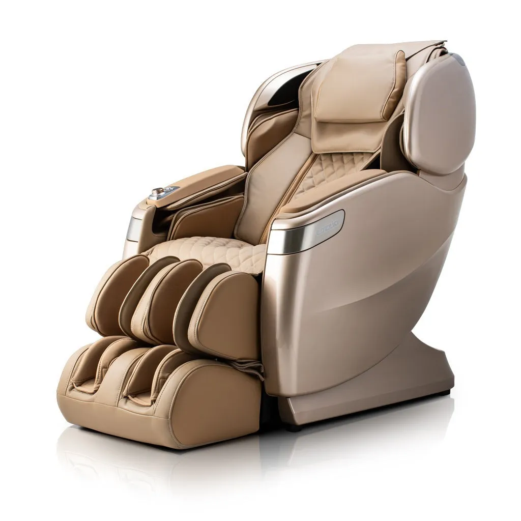 Qi™ XE Pro Massage Chair in Emerald Green and Cappuccino