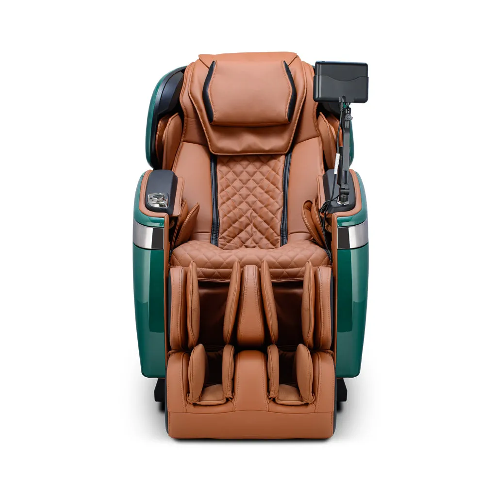 Qi™ XE Pro Massage Chair in Emerald Green and Cappuccino