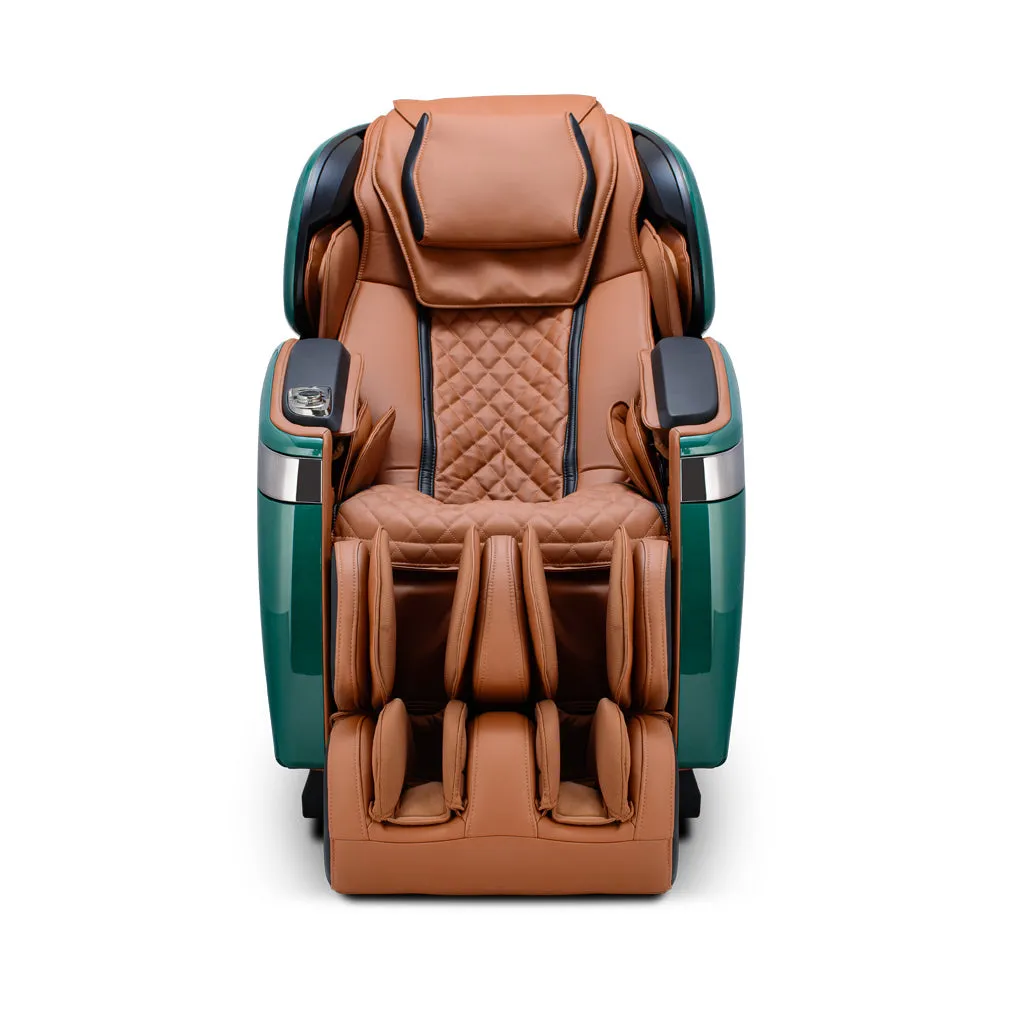 Qi™ XE Pro Massage Chair in Emerald Green and Cappuccino