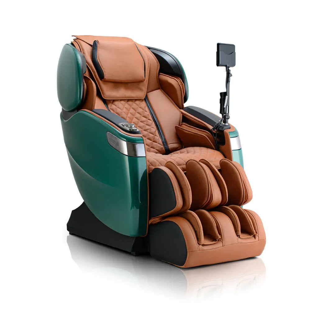 Qi™ XE Pro Massage Chair in Emerald Green and Cappuccino